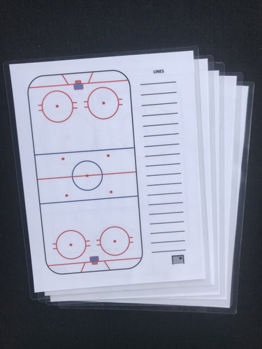 Hockey Dry Erase Sheets (Pack of 5)